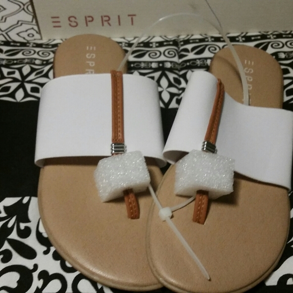 Esprit | Shoes | Esprit Nifty White Thong Sandal 8 | Poshmark